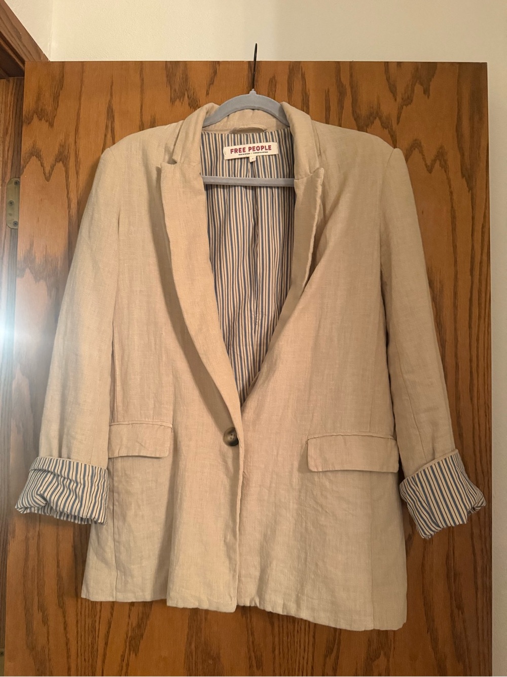 Free People Linen Oversized Blazer